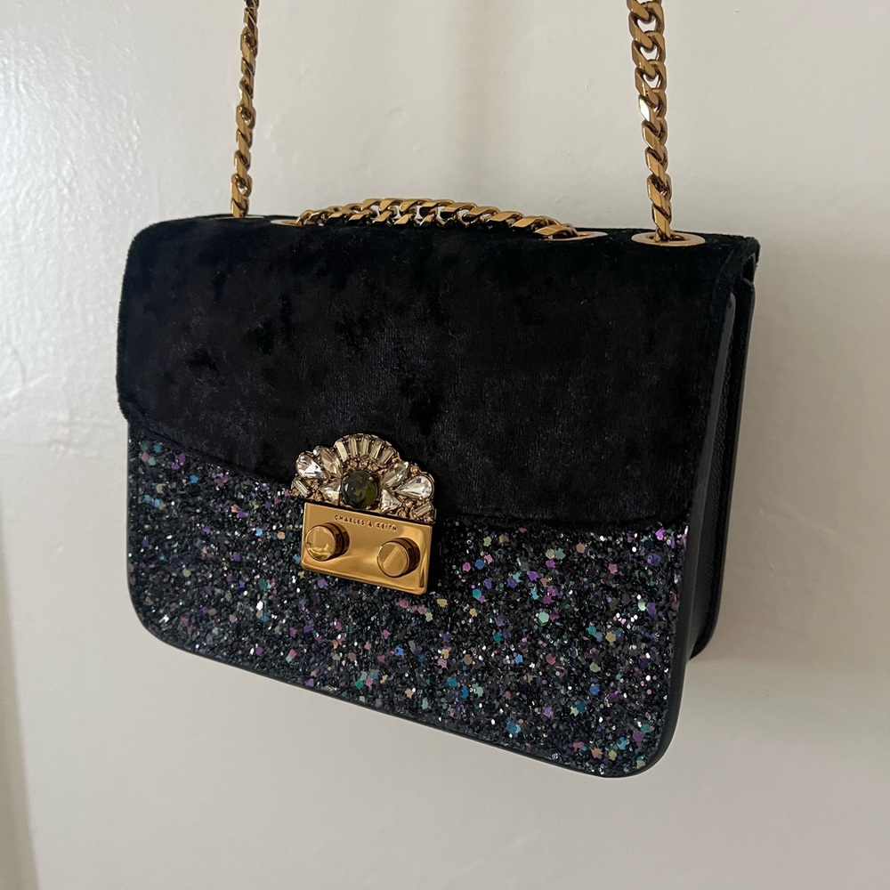 Charles & Keith Black and Gold Women's Bag - perfect wedding guest accessory!